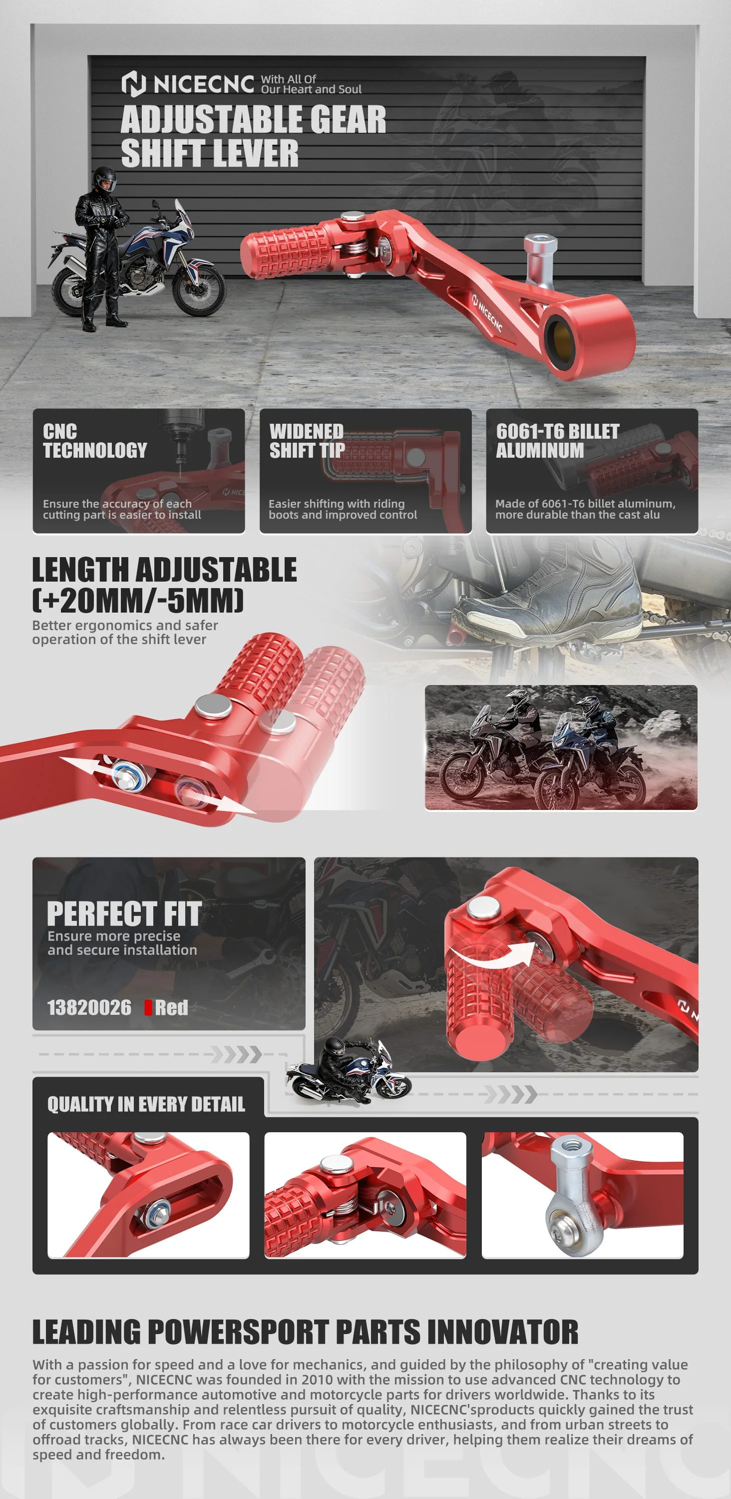 Für Honda CRF1100L Africa Twin CRF 1100L /ADV 2020-2026 2025 NICECNC Verstellbarer Schalthebel CRF1000L Africa Twin 2016-2019 – Detail 8