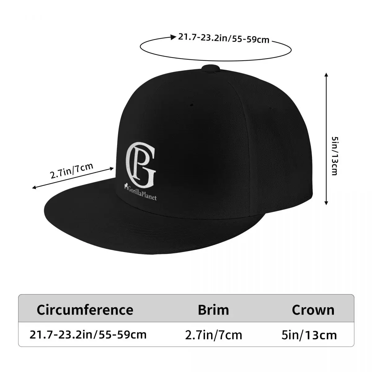 GorillaPlanet-Casquette de Baseball pour Homme et Femme, Chapeau de Randonnée, Rugby, Plage, Sortie, Nom du Producteur de Musique