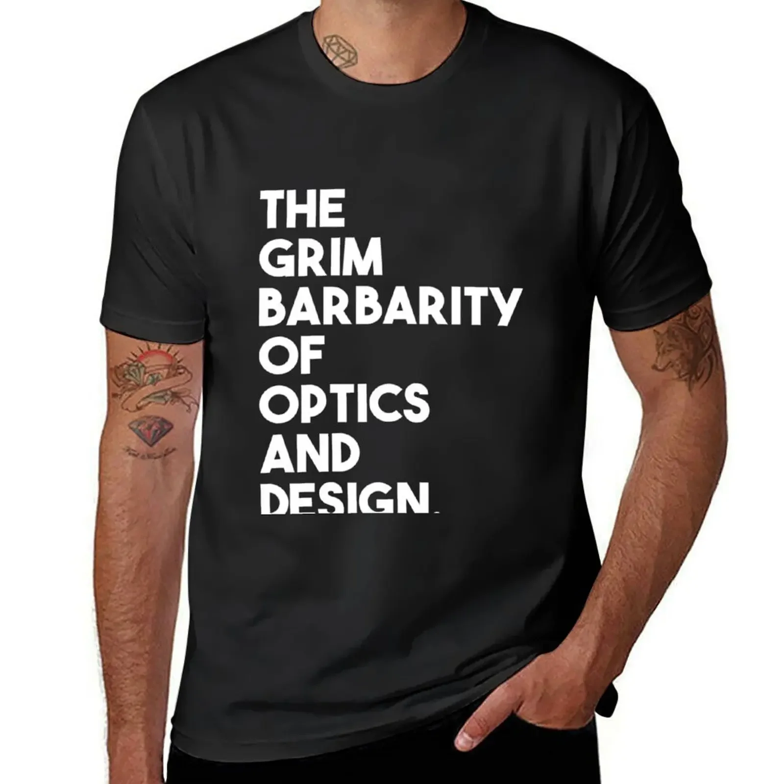 Grim Barbarity of Optics and Design T-Shirt anime clothes anime boys animal print blanks mens clothing