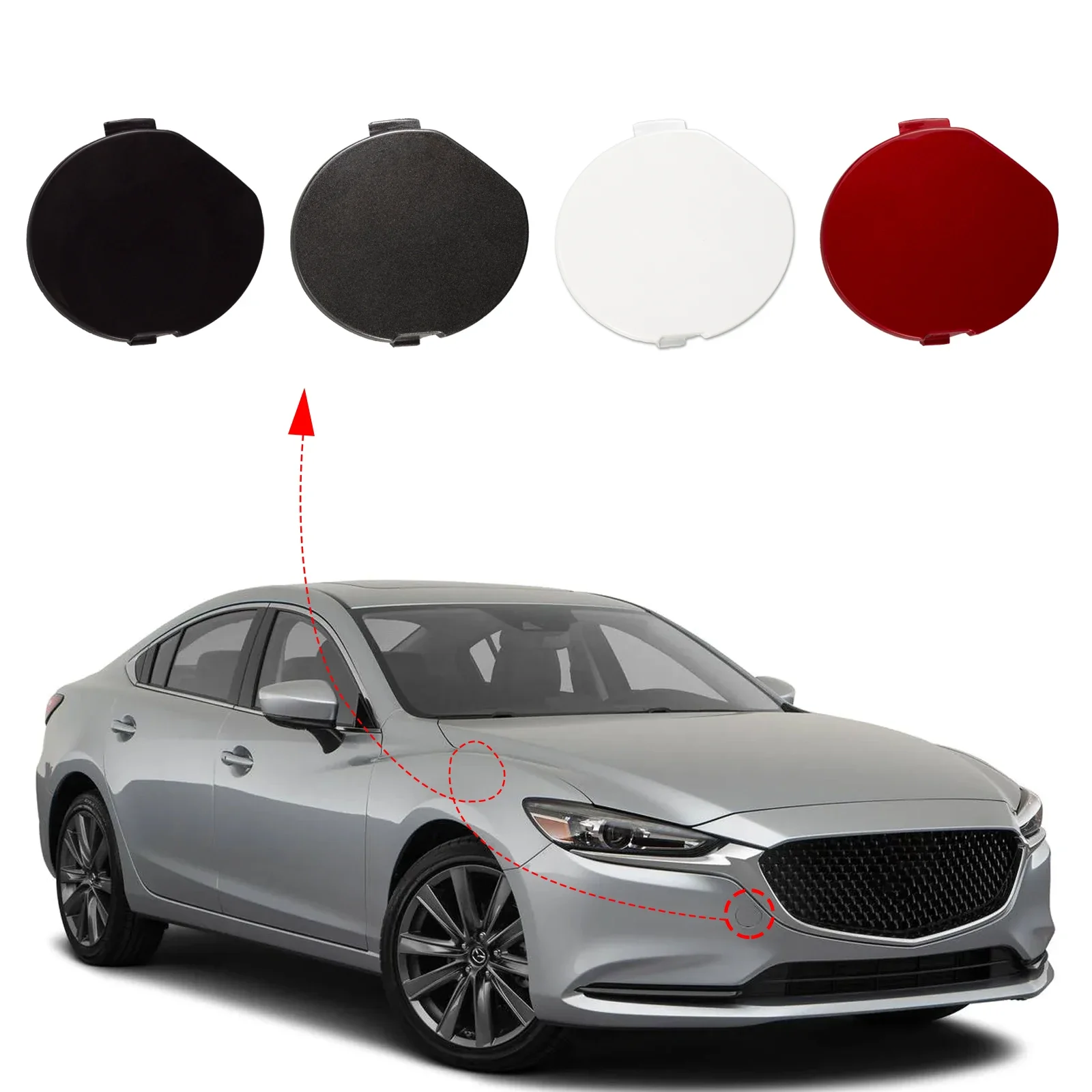 

Front Bumper Tow Hook Cover Cap Towing Eye For Mazda 6 Atenza Accessories 2018 2019 2020 2021 GW6T50A11 GW6T-50A11