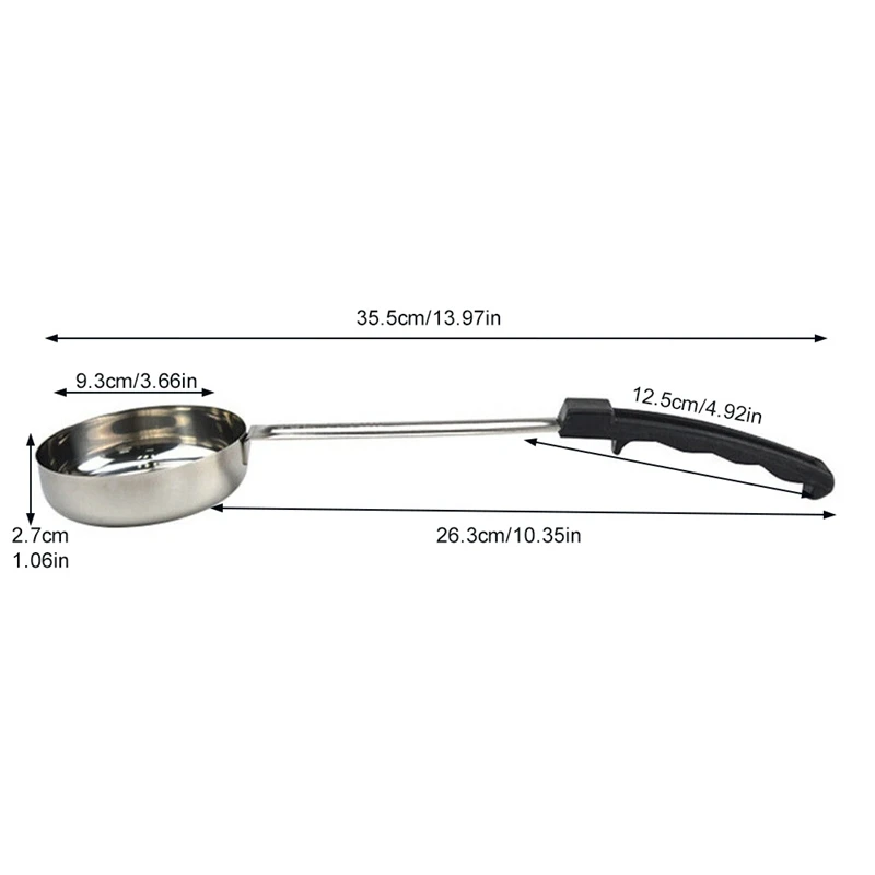 Pizza Spread Sauce Ladle Rubber Handle Flat Bottom Kitchen Cooking Spoon Stainless Steel Measuring Stir Soup Spoon image 6
