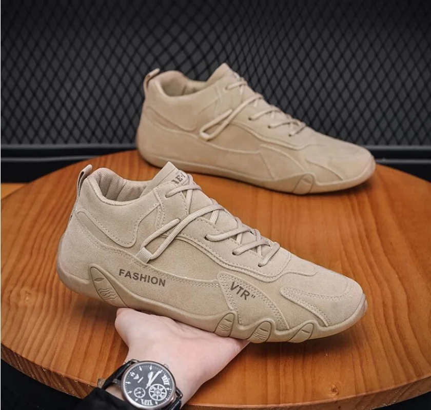 Bottines en cuir imperméable pour hommes, baskets imperméables à lacets en cuir pour hommes, chaussures de moto décontractées_voghion.com