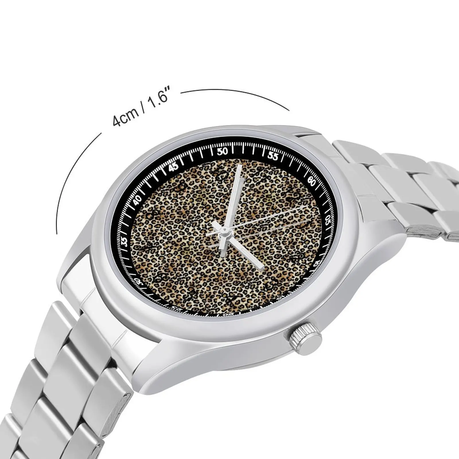 Brown Leopard Print Quartz Watch Animal Design Unusual Wrist Watches Stainless Fashion Spring Boys Wristwatch