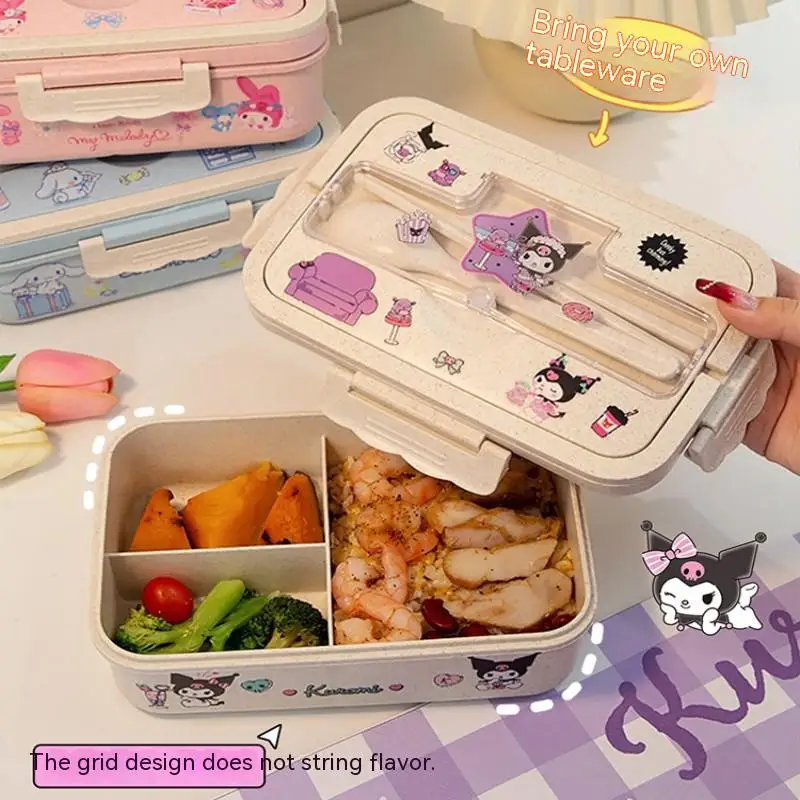 Sanrio Kawaii Kuromi Fresh-keeping Box Cartoon Cinnamoroll Large-capacity Lunch Box Food-grade Fruit Box High-value Tableware