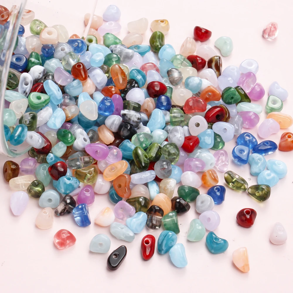 180 Stück gemischte unregelmäßige Acrylperlen 4-9mm bunte Kunststoff-Abstandsperlen für DIY-Schmuckherstellung, Armbänder, Bastelzubehör – Detail 7