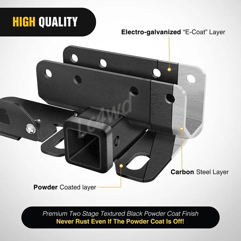 LC4WD 4x4 Exterior Accessories 2 Inch Rear Bumper Tow Trailer Hitch Receiver For Ford Bronco 2/4 Door 2021-2025 (Exclude Sport)