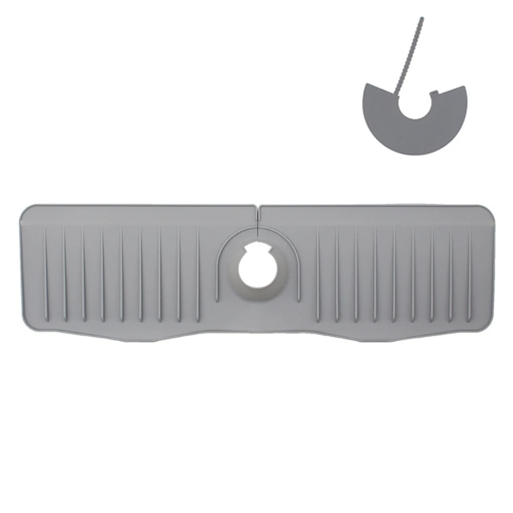A60P Silicone Faucet Drip Catcher Tray, Sink Faucet Splash Guard,Silicone Draining Mat, Kitchen Sink Mat, Silicone Drying Mat
