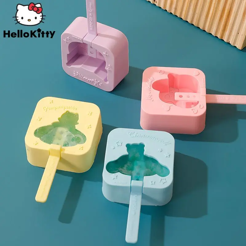 4 Pcs Sanrio Cinnamoroll Kuromi Melody 3D Silicone Popsicle, Ice Cream, Cheese Pudding Mold, Food Grade Silicone Kitchen Tools