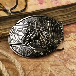 Vintage Belt Adjustable Metal Buckle Fashion Waistband For Men Punk Western Cowboy Waist Strap Stylish Embossed Belt with Buckle