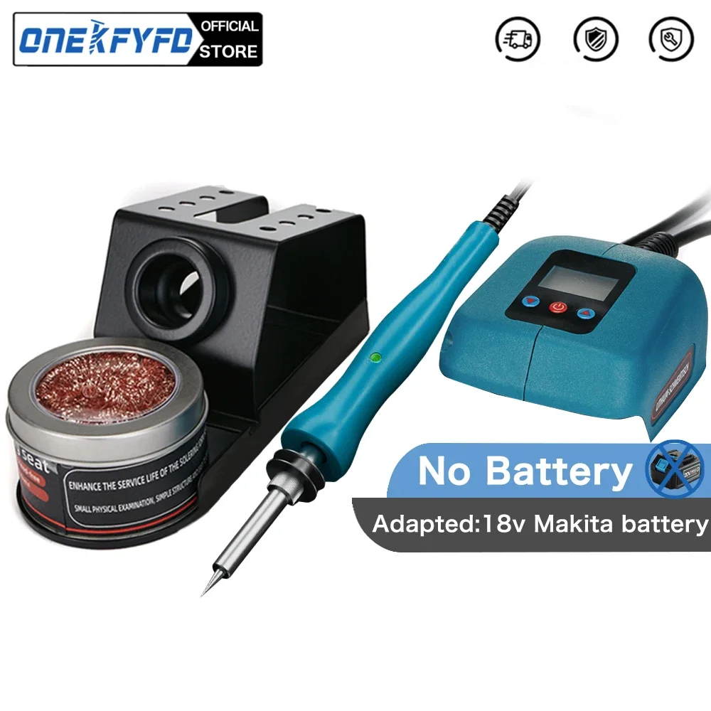 MINI Electric Soldering Station Digital Electronic Welding Iron Portable with Cleaning Ball For Makita 18V Battery（No Battery）