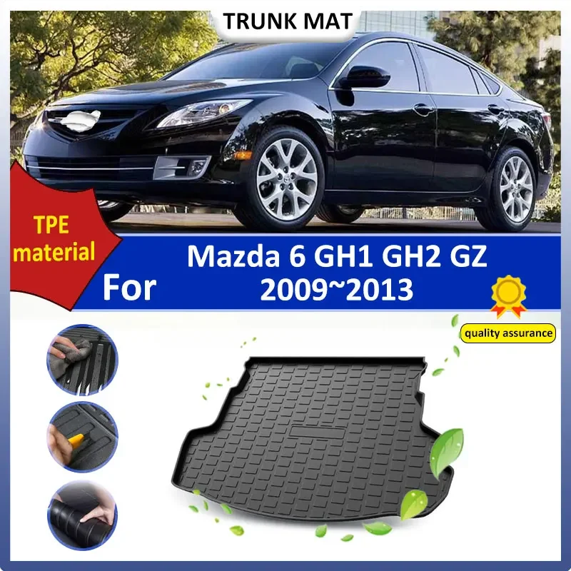 For Mazda 6 GH1 GH2 GZ 2009 2010 2011 2012 2013 TPE Rear Trunk Mat floor mat Waterproof Accessories Cargo Liner Storage Box Pad