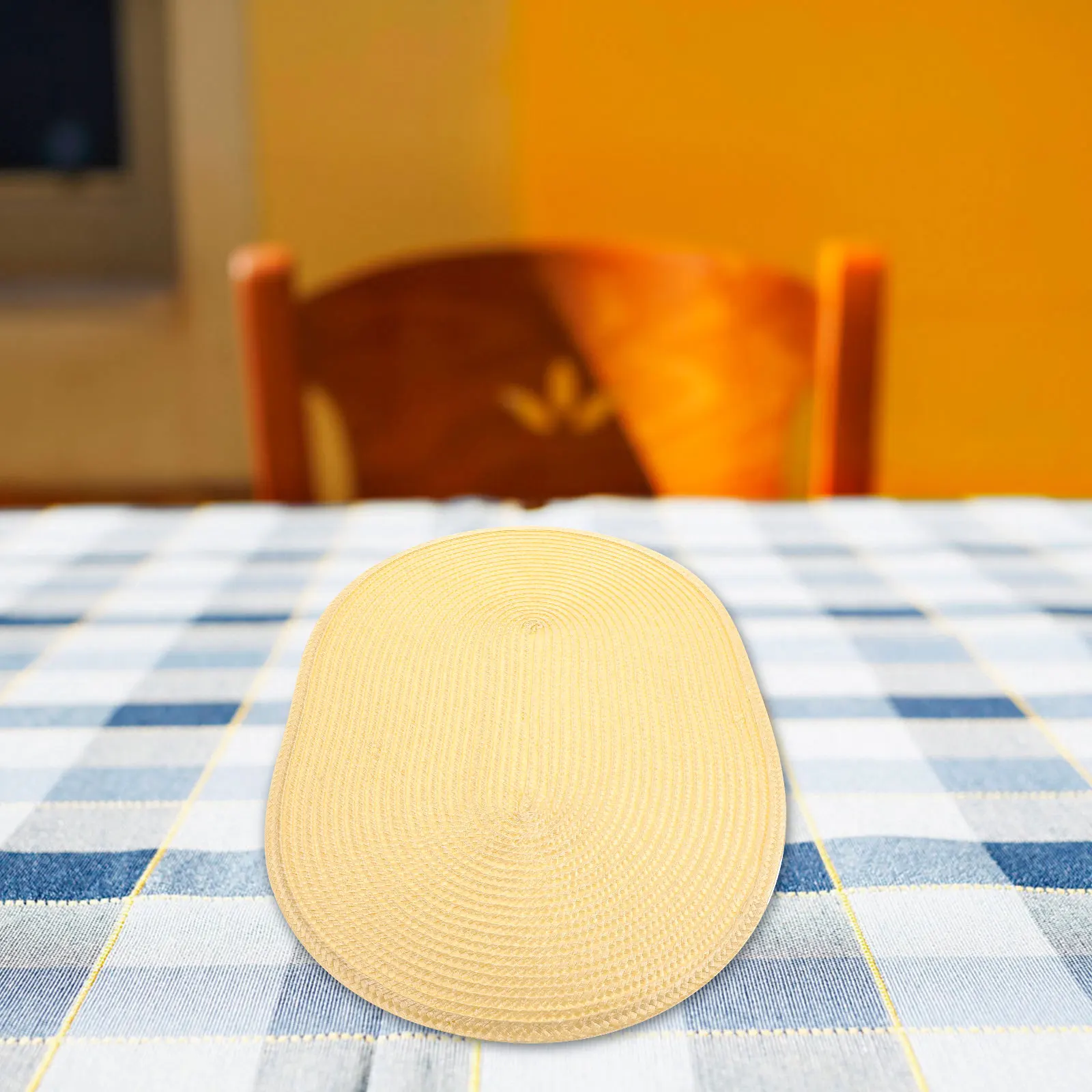 

4Pcs Woven Placemat Heat-Resistant Anti-Slip Dinning Table Ornament Handwoven Kitchen Pot Mat Housewarming Gift