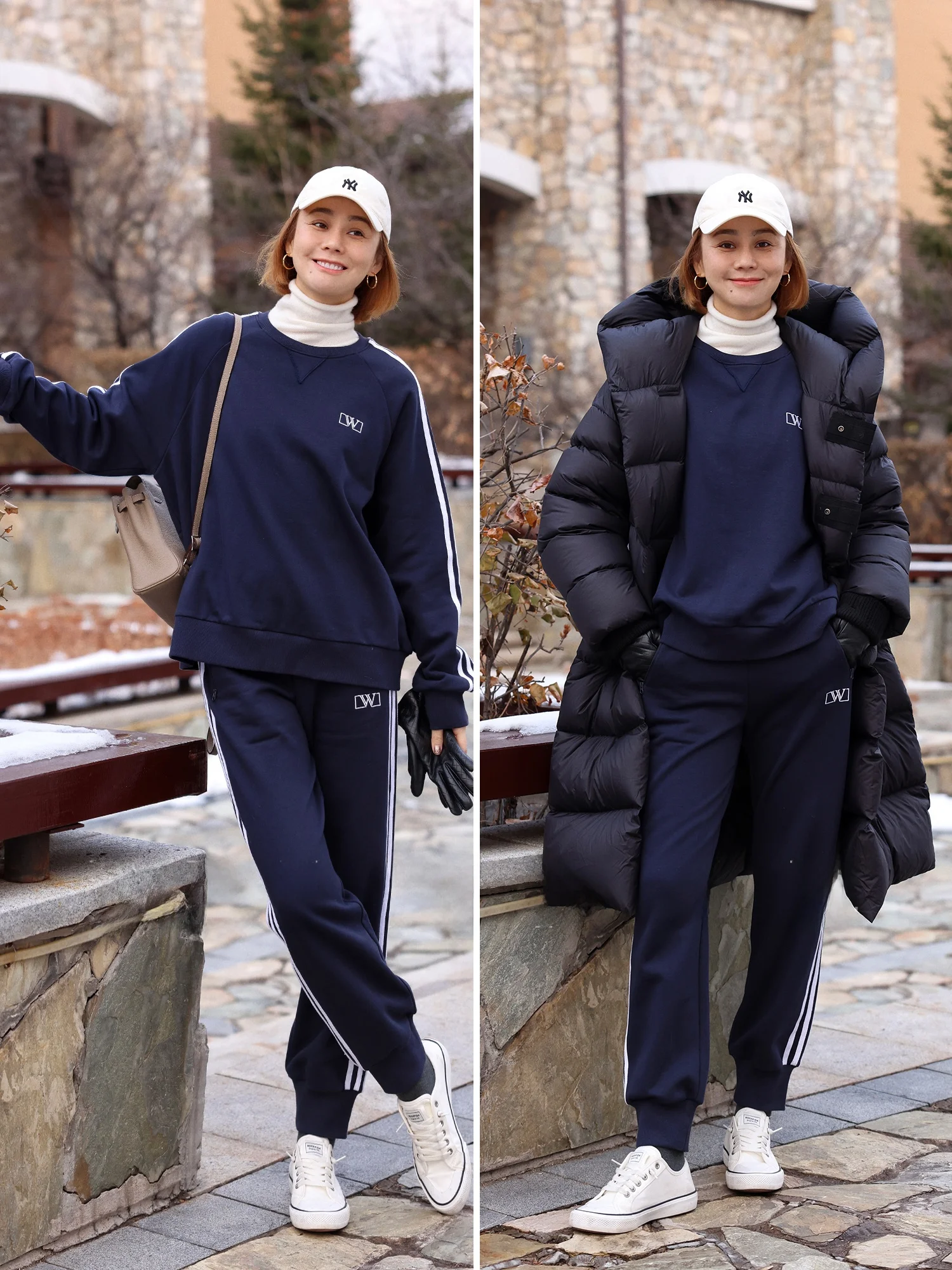 

WinnieTang Ignite Core Series самонагревающиеся теплые свободные спортивные цветные толстовки с капюшоном, повседневные спортивные штаны с манжетами, женский комплект