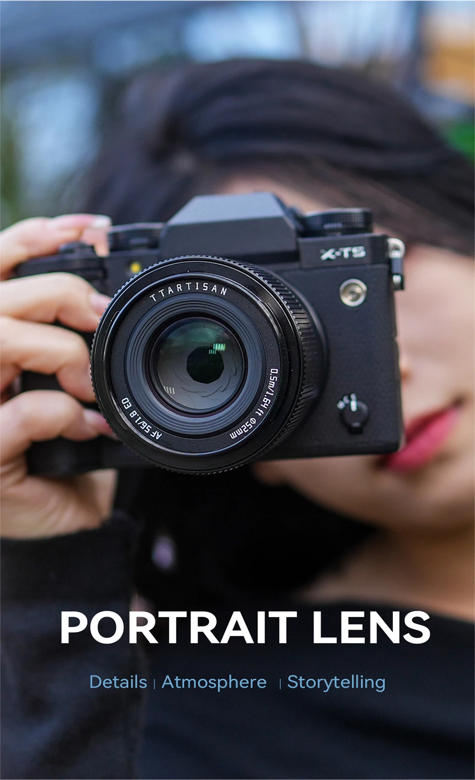 TTArtisan AF 56mm F1.8 Große Blendenöffnung Kameraobjektiv für Porträtfotografie mit Sony E Fujifilm XF Nikon Z Anschluss ZV-E10 A7R III – Detail 10