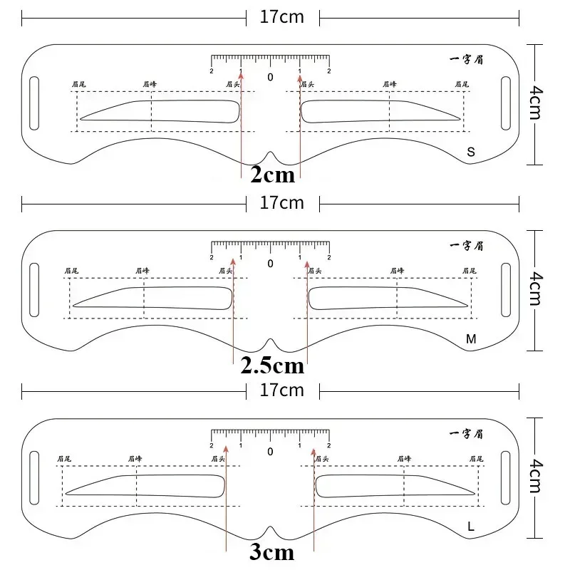 Heallor Muti-styles/Set Reusable Eyebrow Shaper DIY Ruler Stencil Soft Ruler Brow Definer Eyebrow Stamp Card Shaping Women Make