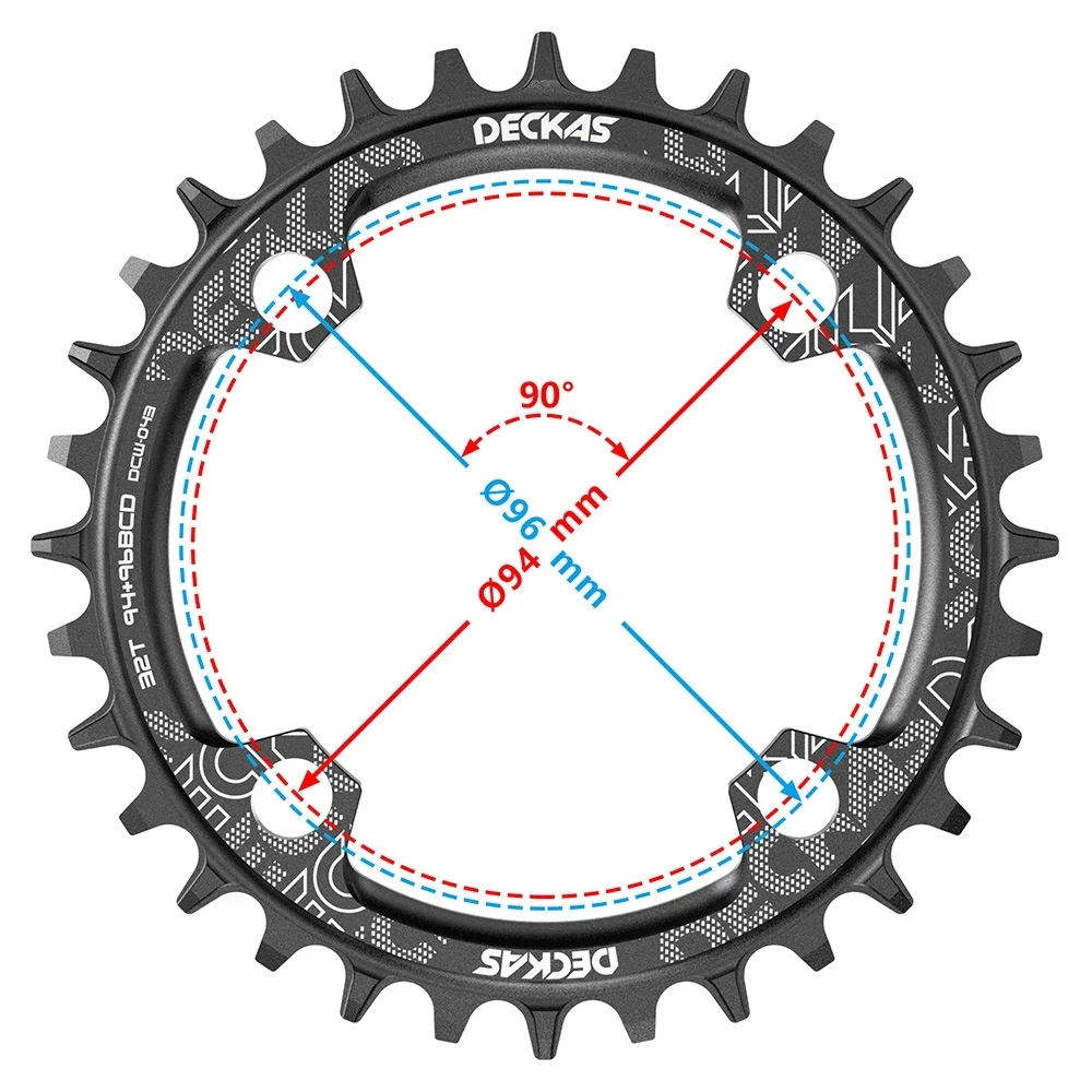 Deckas 94 96bcd runde 34/36/38/40/42/44t mtb Mountainbike Fahrrad Kettenblatt für Shimano Alivio M4000 M4050 für Deore M612 Kurbel