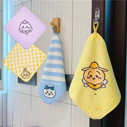 Cartoon Chiikawa Anime Series Hand Towel Hachiware Usagi Kitchen Bathroom Absorbent Towel Kawaii Coral Velvet Children Washcloth