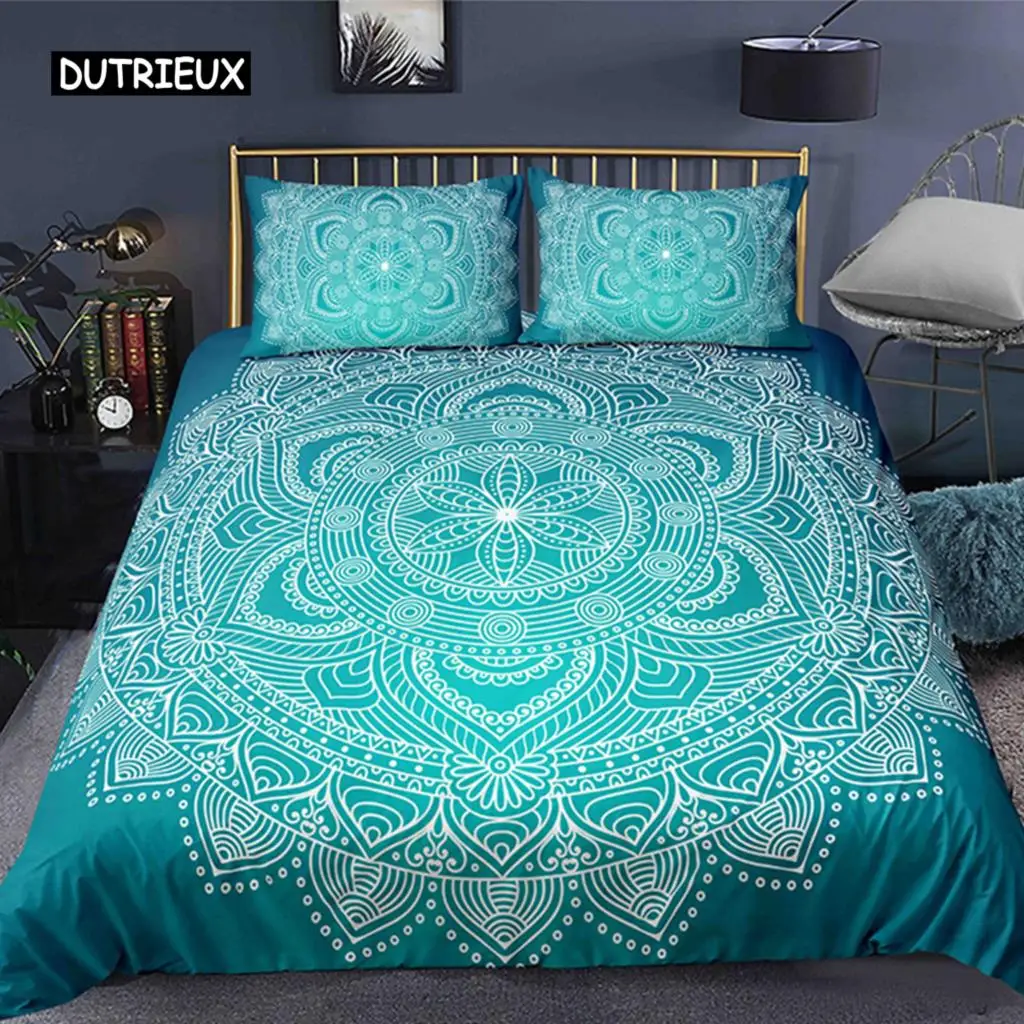 

Bohemian 2/3pcs Boho Mandala Bedding Set Twin Queen King Size Comforter Duvet Quilt Cover and Pillowcase Soft Bedclothes