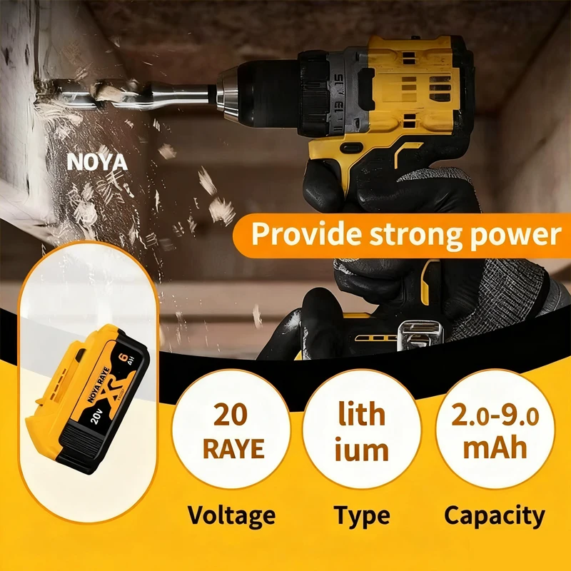 Originální pro DEWALT 20V/60V baterie DCB606 DCB182 DCB205 DCB206 DCB209 elektrické nářadí 18V baterie 2AH 6AH 9AH pro baterie Dewalt - náhled 3