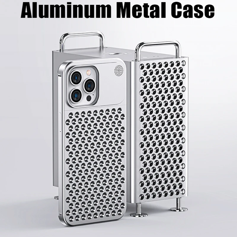 Cooling Aromatherapy Men\'s Armor Aluminum Metal Back Case For iPhone 12 13 14 15 Pro Max Plus Cover