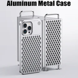 Cooling Aromatherapy Men's Armor Aluminum Metal Back Case For iPhone 12 13 14 15 Pro Max Plus Cover