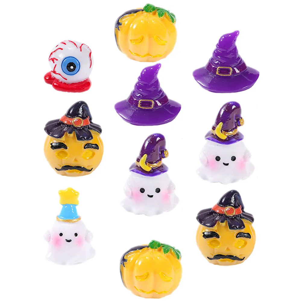 

10 pcs Mini Figurines Resin Decorations For Home Party Gift Micro Landscape Flowerpot Ornaments Halloween Mini Resin Decors