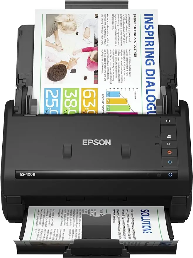 

Epson Workforce ES-400 II Color Duplex Desktop Document Scanner for PC and Mac, with Auto Document Feeder (ADF)