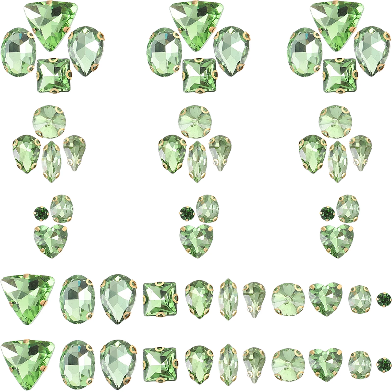 

130pcs Glass Claw Rhinestones Sew On Decorative Diamonds for Clothing Bag DIY Crafts Fashion Accessories