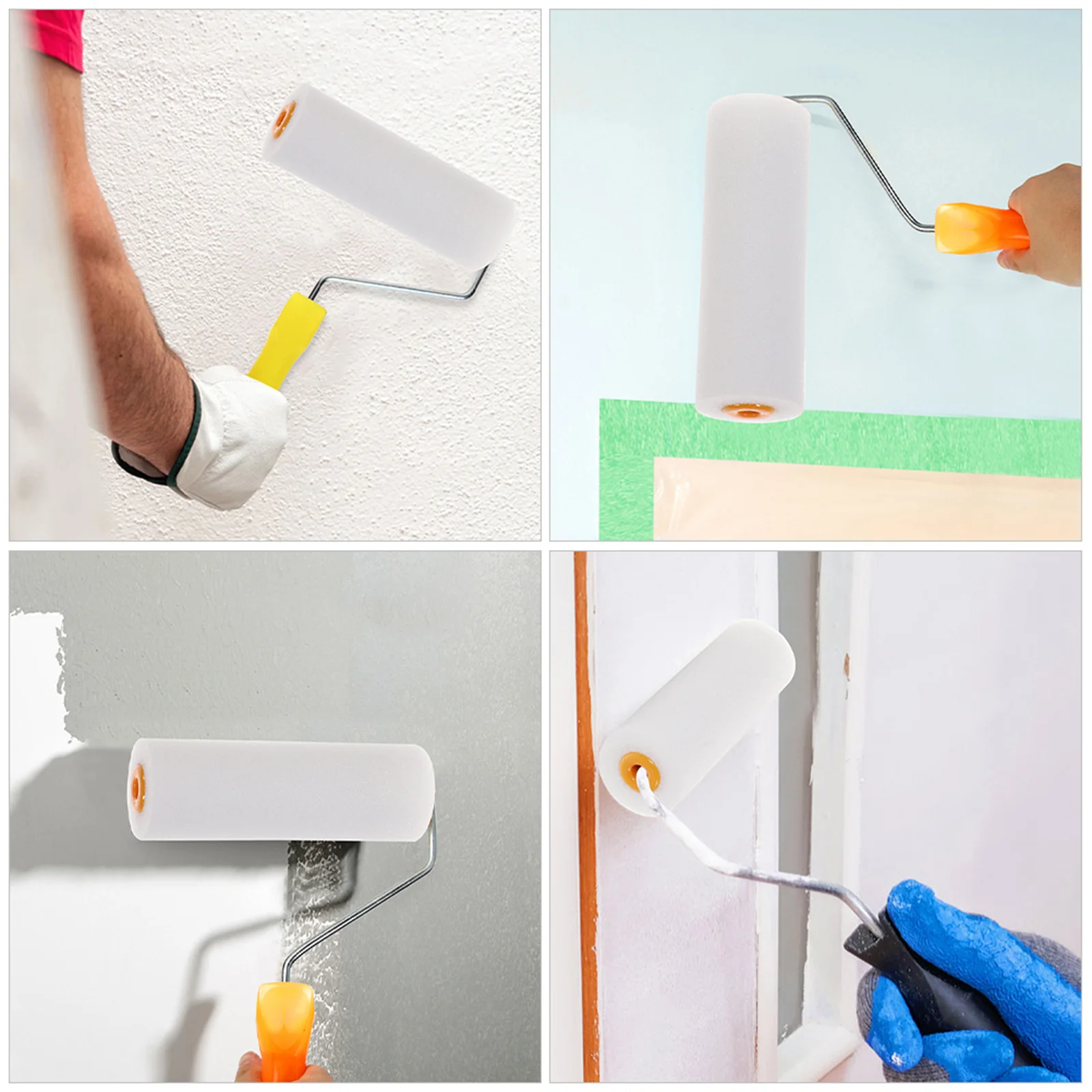 10 Buah Sarung Rol Cat Spons Pengganti untuk Alat DIY Pengecatan Dinding Penutup Nap Ringan untuk Bingkai Rol