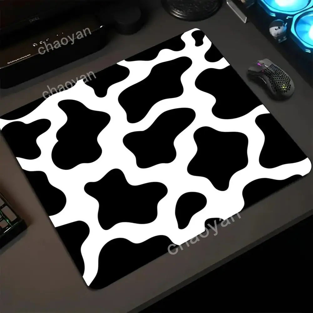 

White Black Cow Mouse Pad Small Gamer Desk Mat Square Gaming Office Accessories Rug Mousepad HD Rubber Keyboard Table Mats