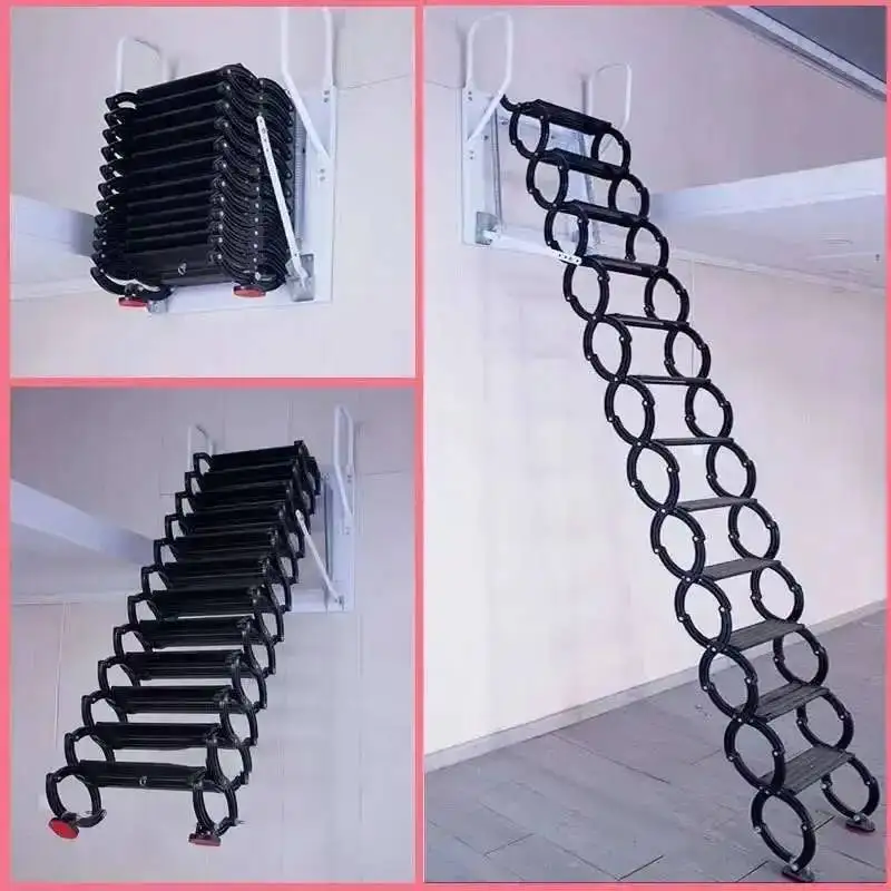 Hanging Attic Telescopic Villa Staircase Home Wall Thickened Invisible Duplex Stretch Ladders Folding Indoor and Ladder Outdoor