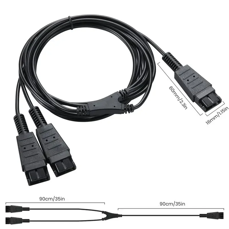 QD To Dual QD Cable Earphones PC Connection Cable Quick Disconnect Y-Shaped Training Cable, Suitable For Jabra GN Earphones