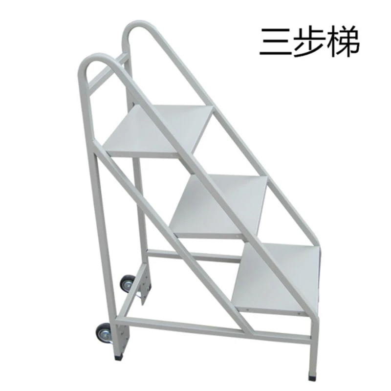 Household Climbing Ladder Supermarket Ladder Library Storage V-Shaped Book Cart