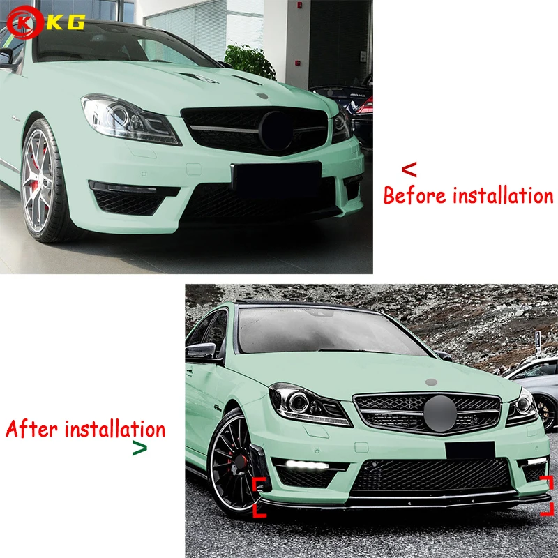 Suitable for Mercedes Benz C-Class W204 C63 AMG style front lip 2012-2014 front bumper lower spoiler lip bumper protective lip