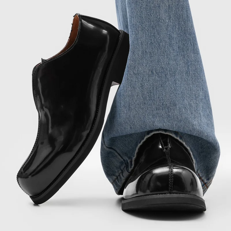 High End Mirrored Men Loafers Featuring Niche Design Midline Segmentation Retro Commuting Fashionable Casual Shoes