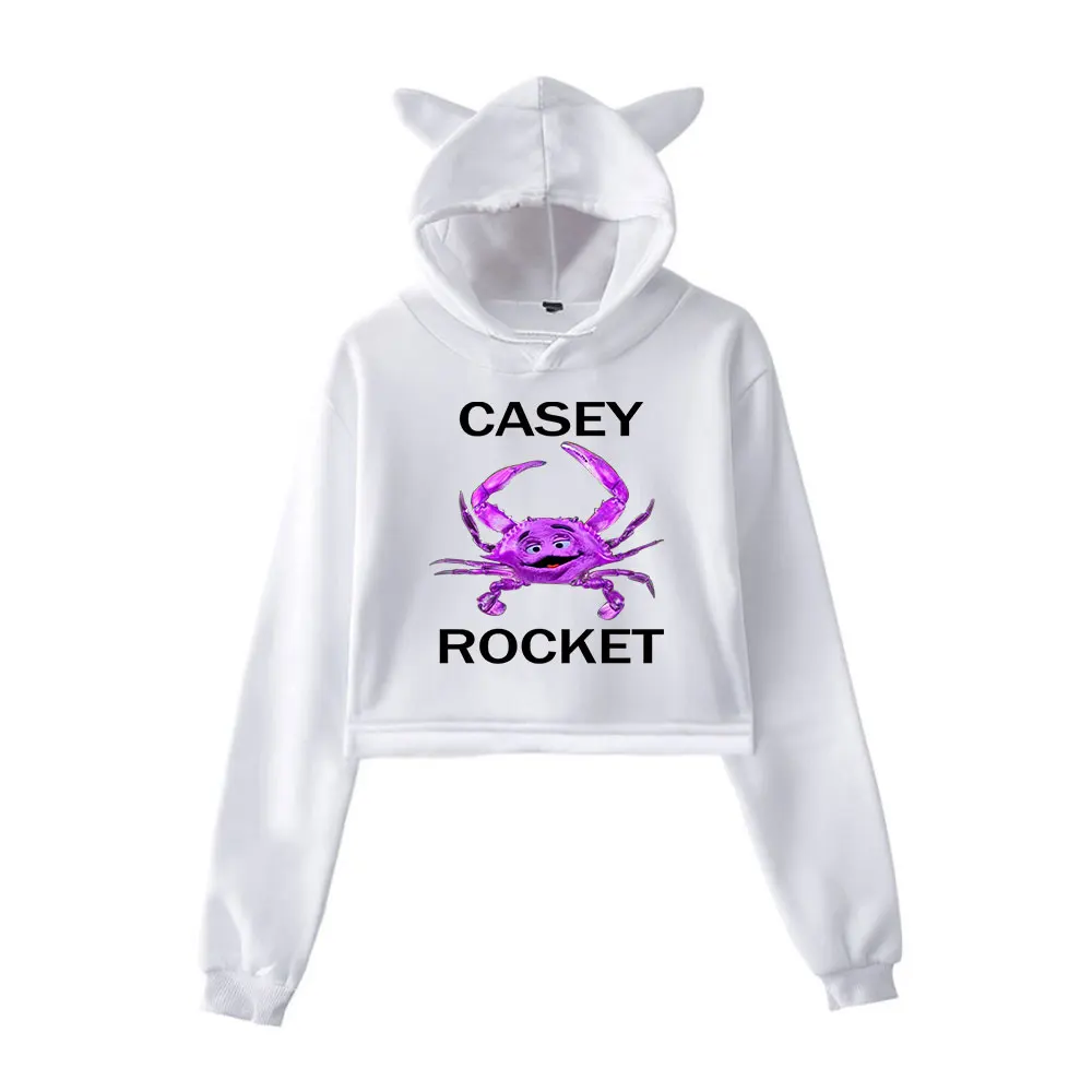 Casey Rocket Kill Tony Hoodie Vintage 90s Streetwear Hoodies Fashion Sports Sweatshirts for Girls Cat Ear Crop