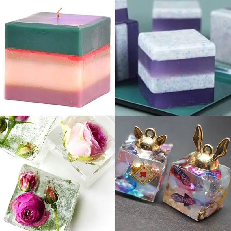 6Pcs Square Resin Mold Cube Silicone Molds Resin Casting Jewelry Making 6 Sizes Dropsale