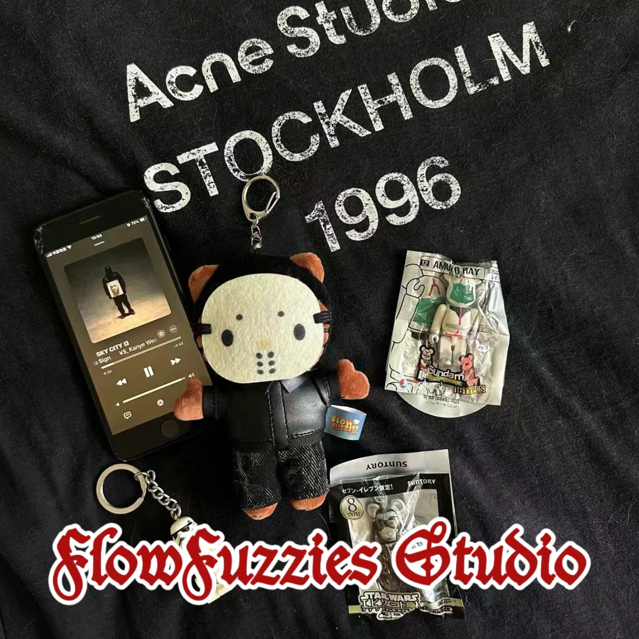 

Flowfuzzies Studio Ye Kittys Choose Up рэпер короткий плюшевый брелок для ключей кукла модель кулон игрушки подарок