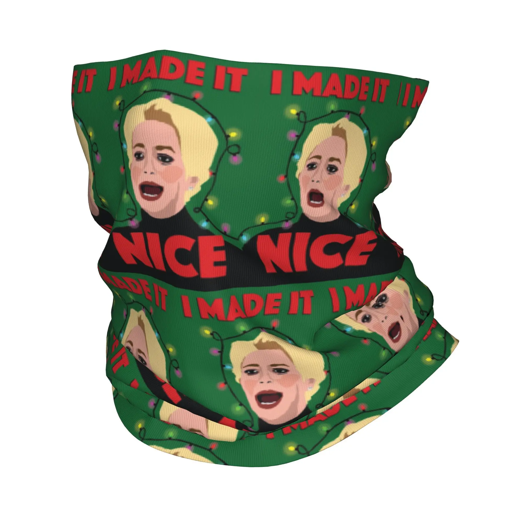 

Dorinda Medley I Made It Nice Rhony Рождественская бандана на шею Маска с принтом Шарф Многофункциональная маска для лица Спорт на открытом воздухе