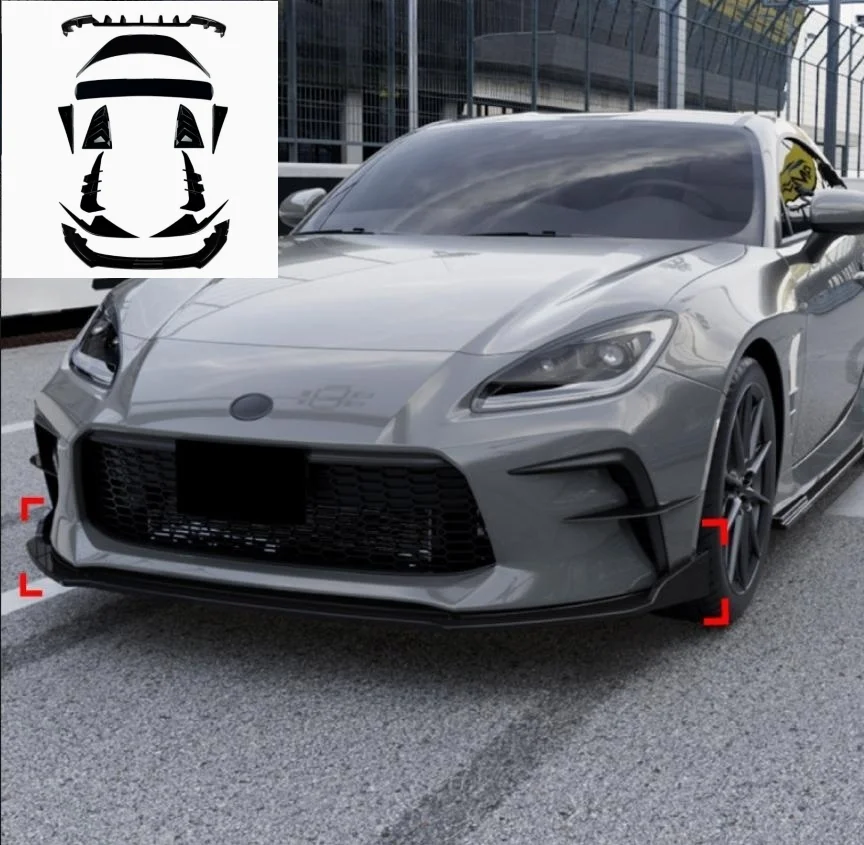 

Комплект обвесов для Toyota GR86 BRZ 2022-2025: передний и задний бамперы, диффузор, спойлер, боковые пороги, накладки на колесные арки.