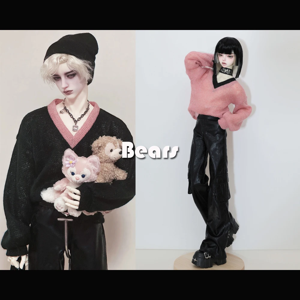 

BJD Doll Clothes Shirt Colored V-neck Mohair Knitted Shirt Tops For 1/3 1/4 BJD SD DD MSD MDD SD13 SD17 POPO68 Uncle SSDF ID75