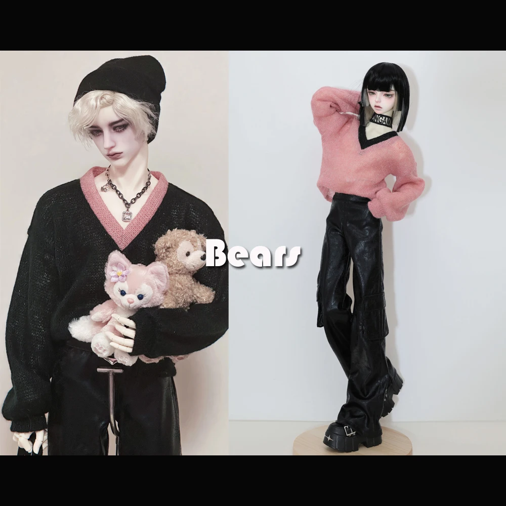 BJD Doll Clothes Shirt Colored V-neck Mohair Knitted Shirt Tops For 1/3 1/4 BJD SD DD MSD MDD SD13 SD17 POPO68 Uncle SSDF ID75