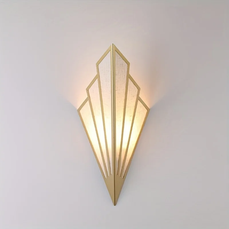 1pc Modern Nordic Style Wall Lamps, Fabric Lampshade, Metal Light Fixture for Bedroom, Living Room, Corridor - Easy Installation