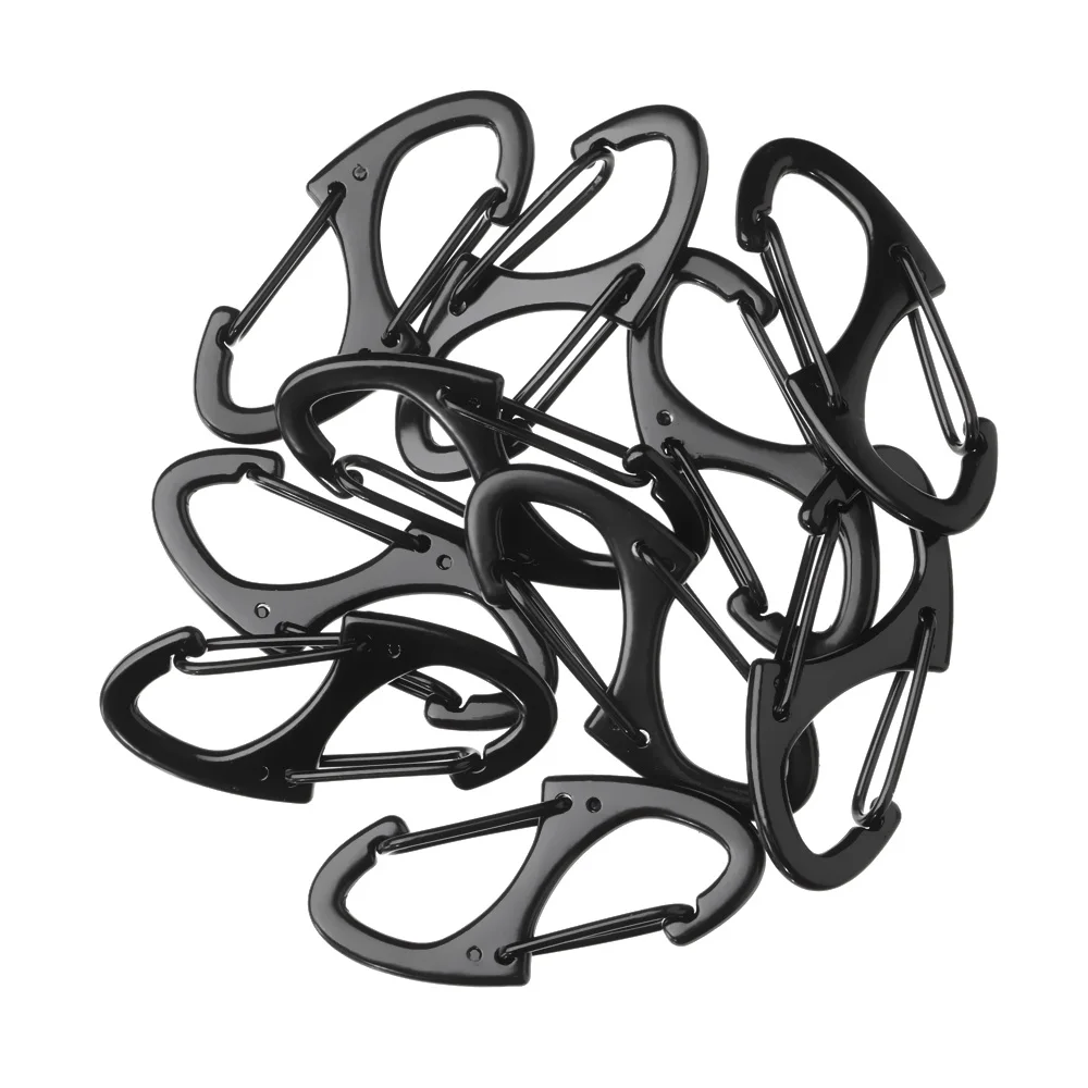 10 STKS RVS Rugzak Gesp S Type Handgemaakte Karabijnhaak met Slot Zilveren Ketting Sluitingen Sieraden Accessoires