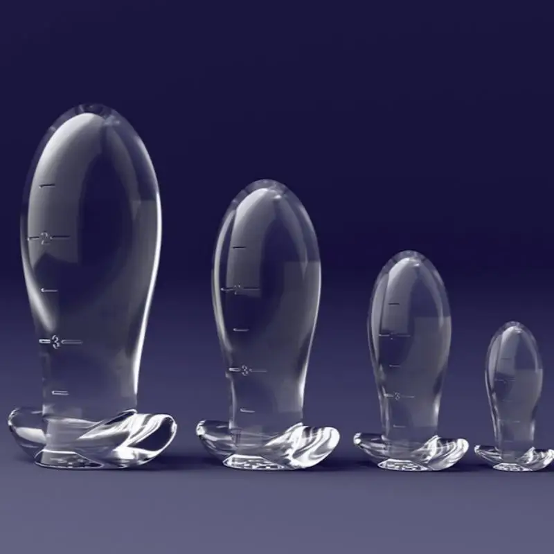 Large Crystal Clear Silicone Dragon Egg Anal Plug With Size Markings Soft Flexible Prostate Massager For Men And Women view 2