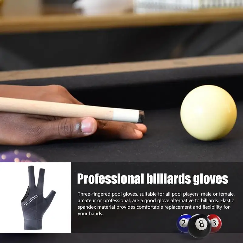 Three Finger Billiards Gloves Unisex Three Finger Sport Gloves Three Finger Open Design Billiard Equipment For Billiard