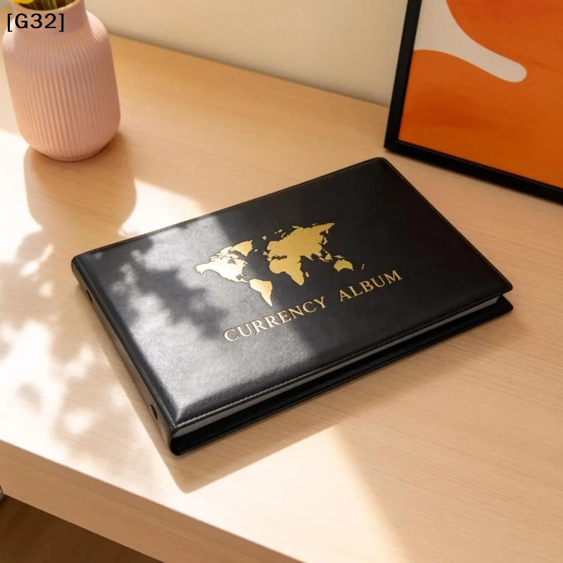 1Pcs 20 Sheets Clear Dollar Bill Holders 40 Pockets Money Currency Collecting Album World Money PVC Hard Cover Storage[G32]