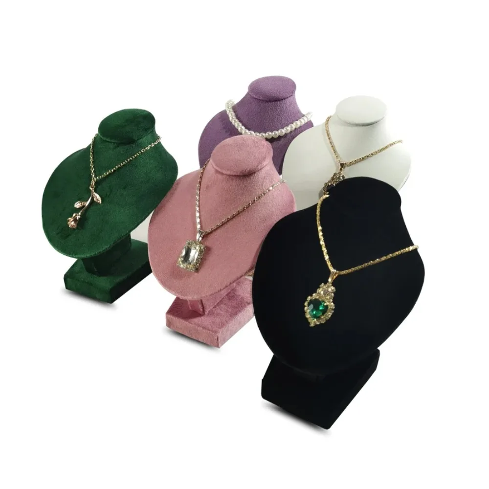 

Mannequin Display Stand Fashion Miniature Solid Color Neck Model Stand PU Storage Rack Necklace Pendant