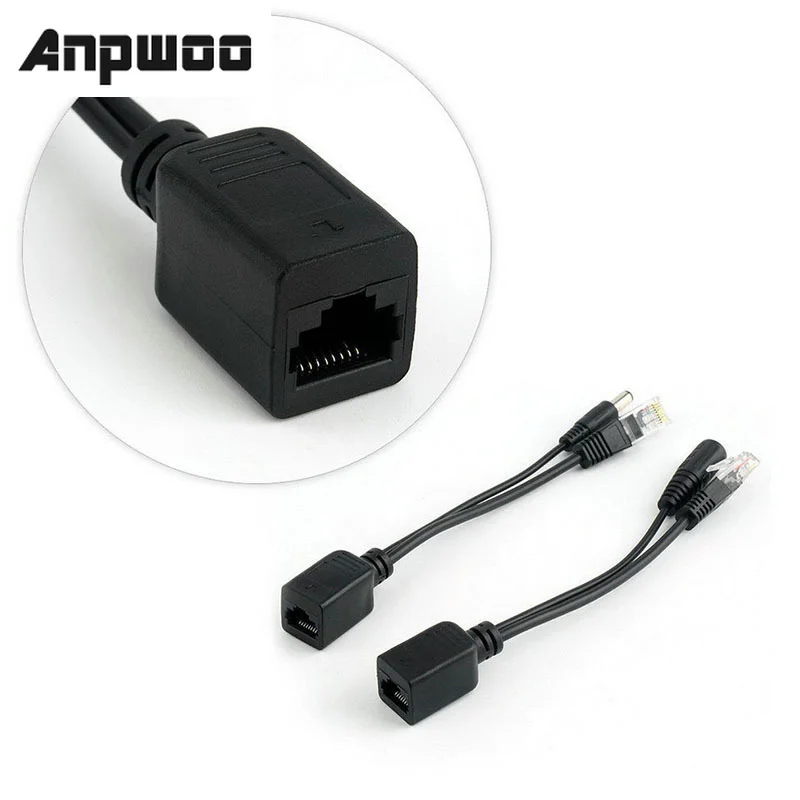 Kabel POE przetwornik mocy pasywnej nad Adapter sieci Ethernet kabel POE Splitter RJ45 wtryskiwacza moduł zasilania 12-48v dla IP Camea