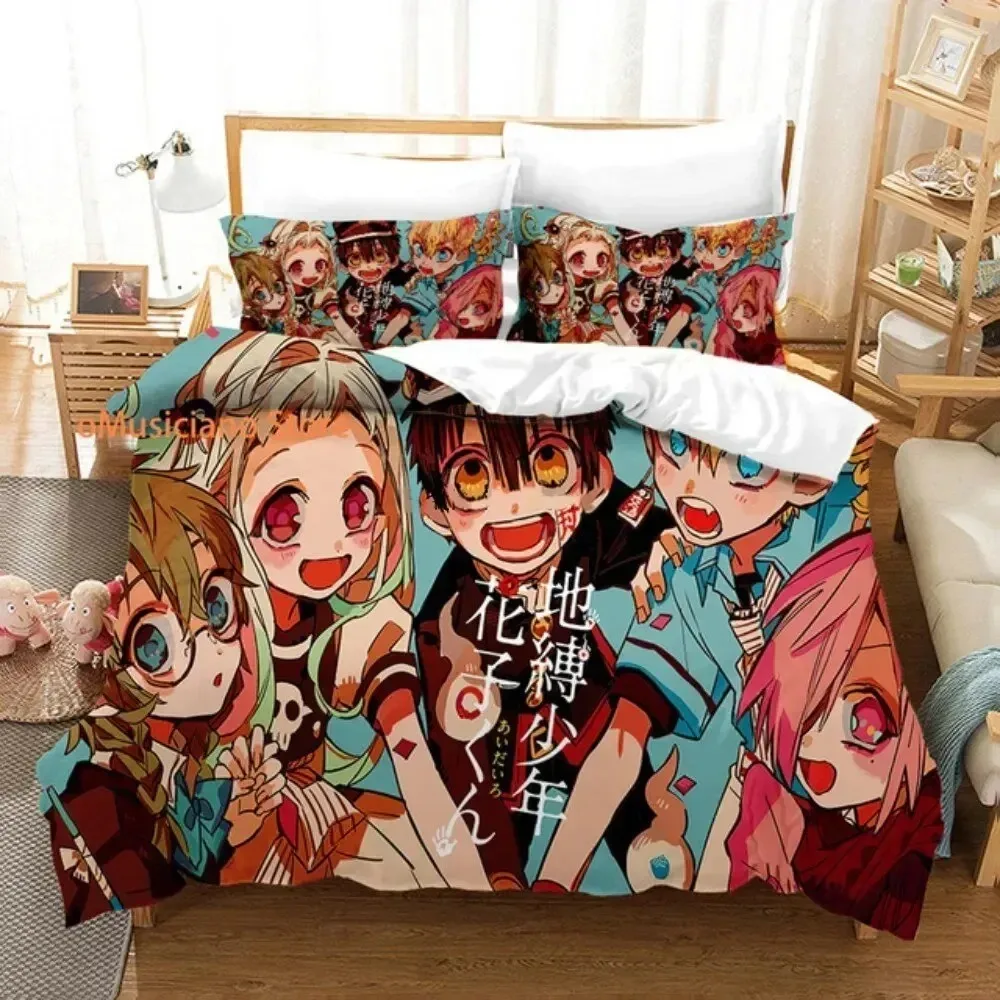 Fashion 3D Printing Anime Toilet-bound Hanako-kun Bedding Set Duvet Cover Sets Comforter Bedding Double Size Adults Kids Gift